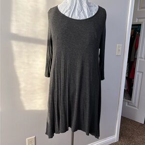 Chic Charcoal 3/4 length Sleeve Dress Tunic